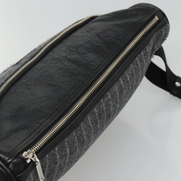 BURBERRY Black label Shoulder Bag Wool Gray Auth bs23525 - Picture 6 of 15